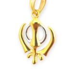 Adorable Gold Sikhi Khanda Pendant in Beautiful Design